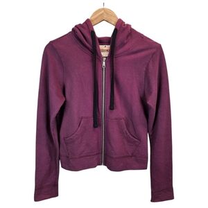 American Giant Classic Full Zip Hoodie Womens Size Medium Washed Port Mauve